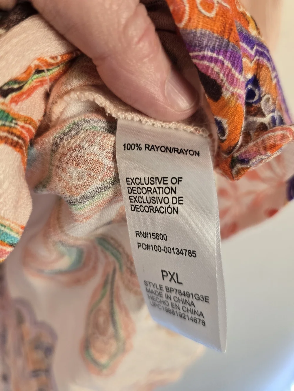 Democracy NWT Blush Floral Embroidered Peasant Blouse 1/2 Sleeve. Ladies PXL - Picture 9 of 10